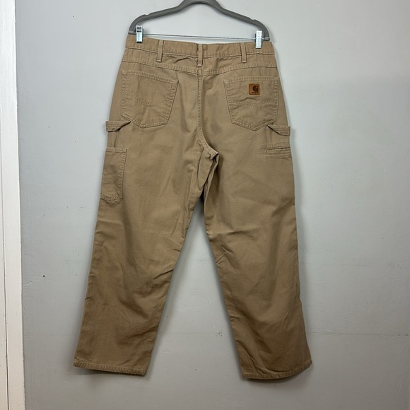 Carharrt 36x 30 Cargo Carpenter Style Pants Tan Dungaree Loose Fit - Picture 9 of 11